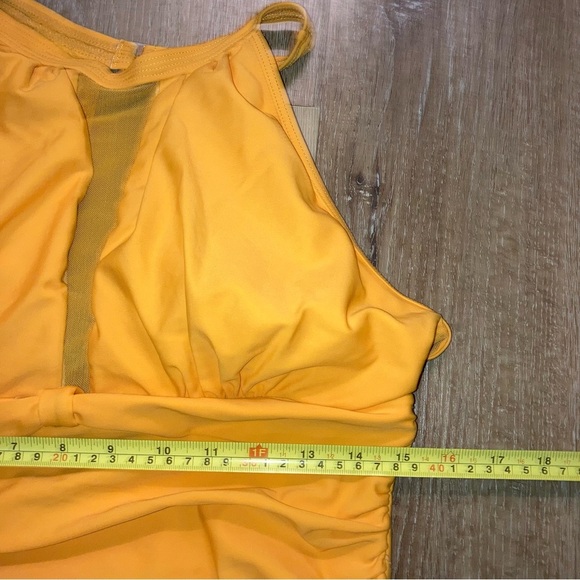 Women's Yellow Lace Up One-Piece Swimsuit |Bodysuit |Size Large - Picture 9 of 12